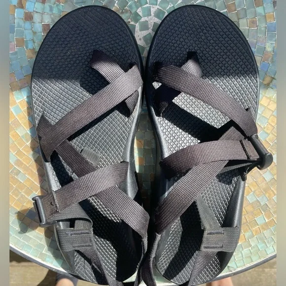 Chaco Mens Size 11 Black Strappy Textile Sport Sandal Flat Comfort
Shoes Hiking - Picture 10 of 16